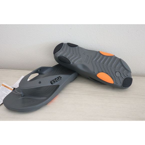 Crocs Unisex Men's Sz 10 Women's 12 Gray Classic All Terrain Flip Flop Sandals - Picture 8 of 8